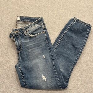 PAIGE Distressed Blue Skinny Jeans